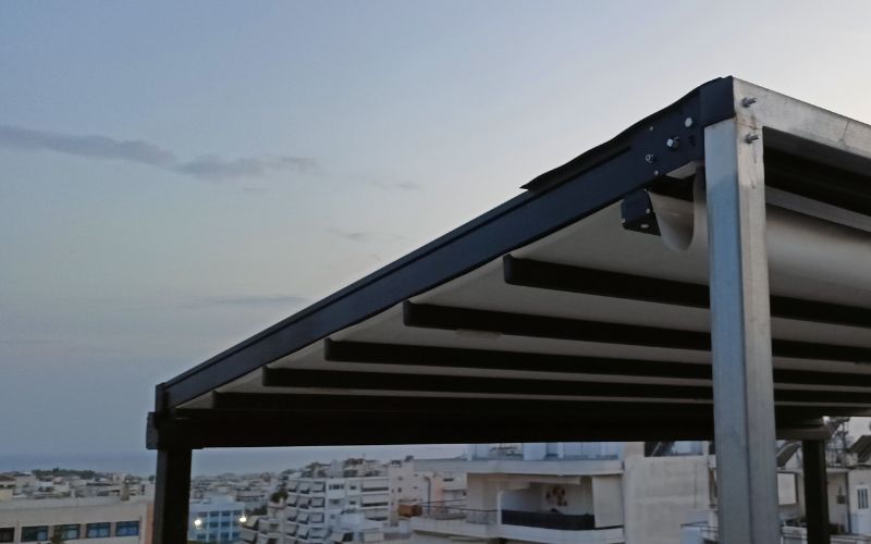 Τεντοπέργκολα σιδηροκατασκευή Γκίκας
